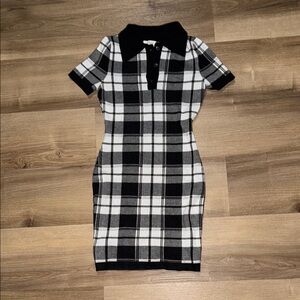 NEW Plaid Black and White Women's Dress